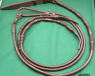 100 Dark leather braided romal reins