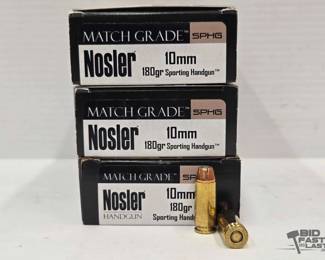 1250 3 Boxes of Nosler 10mm Handgun Ammunition