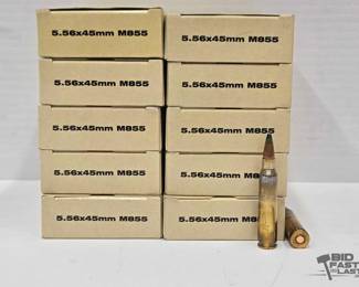 1304 10 Boxes of PPU 5.56mm Ammunition