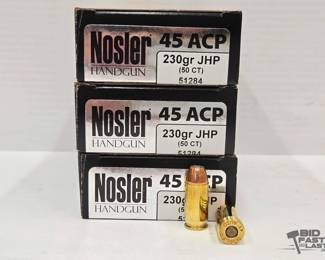 1242 3 Boxes of Nosler Handgun Ammunition