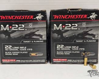 1240 2 Boxes of Winchester 22 Long Rifle Target Plinking Ammunition