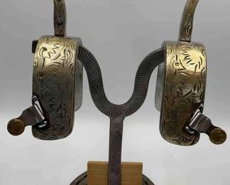 32 Overlay silver cowboy spurs