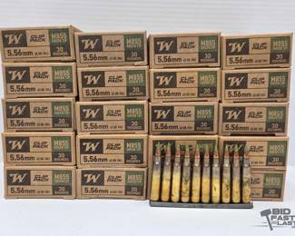 1234 20 Boxes ofWinchester Clip Pack 5.56mm Rounds