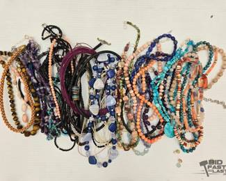 1002 Leather and Beaded Necklaces with Sterling Silver Clasps