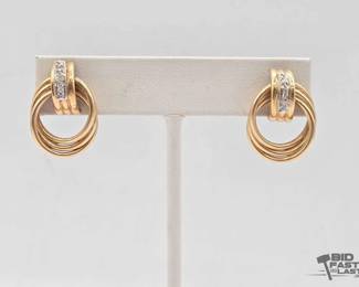 707 14kt Gold Earrings with SemiPrecious Stones 4.2g