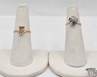 708 14kt Gold Rings with SemiPrecious Stones 3.7g