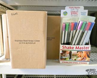 4138 12 Boxes of Stainless Steel Straw Displays