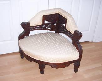 corner chair circa 1890, part of 3 piece set