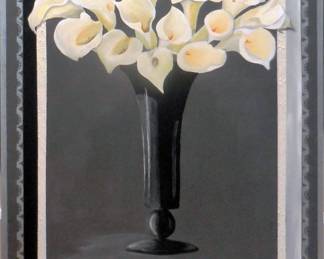 Acrylic B&W Lilies, 36" x 48"