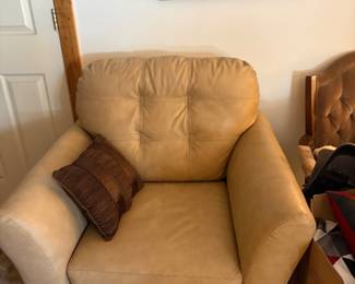 Matching leather chair $75