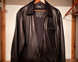 Man's black Leather jacket $40