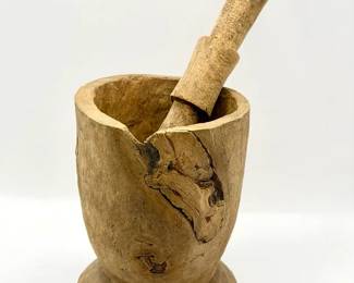 Vintage Wooden Mortar & Pestle