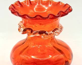 Vintage Pilgrim Style Bright Orange Vase