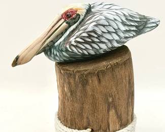 Wooden Pelican Figurine