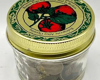 Wheat Pennies in Vintage Jam Jar