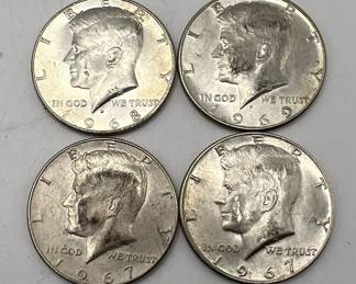 (4) Silver Kennedy Half Dollars