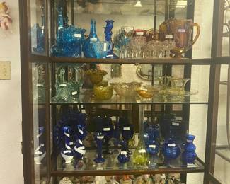 3 Baker Furniture display cabinets full of crystal and china