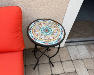 Colorful outdoor accent table