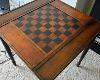 Game table with checker pieces