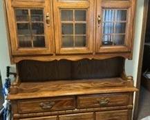 Solid Oak Kitchen Buffet with Hutch (matches Dining Table w/6 Chairs)