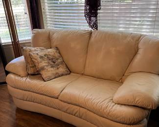 Leather love seat