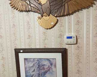 Several eagle collectibles