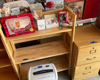Small shelf and file cabinet