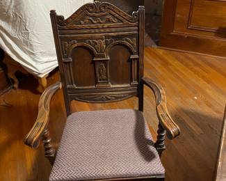 Jackobean oak chair.