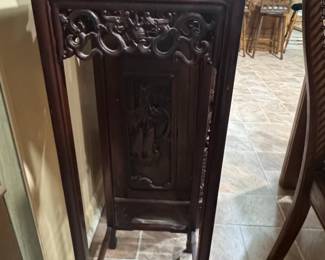 Antique Chinese Carved Rosewood Pedestal Stand
