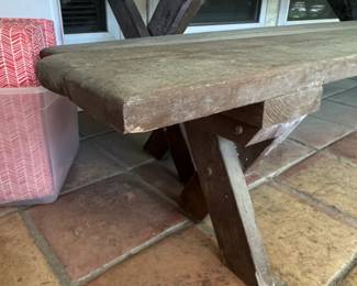 Rustic Farmhouse Dining Table and Bench Set second image