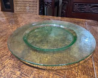 Green Glass Charger Plate