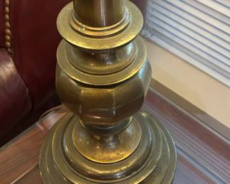 Vintage Stiffel Brass Table Lamp with Drum Shade