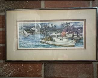 Wallace L. Hughes Shrimpers Limited Edition Print