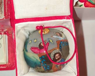 Li Bien HandPainted Nativity Scene Glass Ornament
