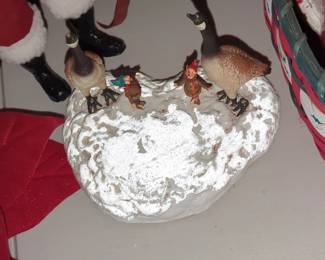 Christmas Geese and Elves Figurine