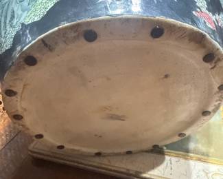 Chinese Famille Noire Porcelain Fish Bowl with Wooden Stand third image