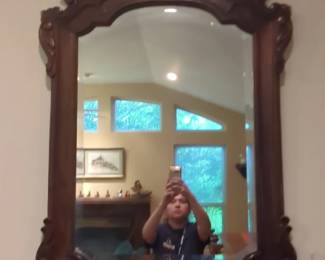 Chippendale Style Carved Mahogany Wall Mirror