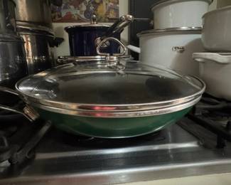 Granite Stone Emerald Green NonStick Fry Pan with Glass Lid