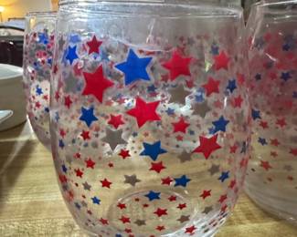 Patriotic Star Stemless Wine Glasses third image