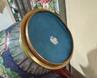 Vintage Chinese Cloisonn Vase with Floral Motifs second image