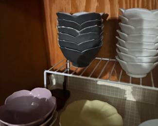 Lotus Flower Shaped Ceramic Bowls and Plates