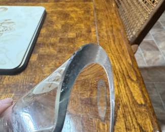 Large Clear Glass Trumpet Vase second image