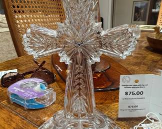 Lenox Fine Crystal Cross with Blue Faceted Stone