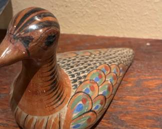 Vintage Tonala Mexican Ceramic Duck Figurine
