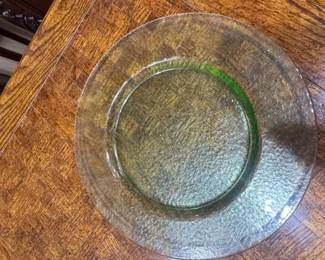 Green Glass Charger Plate second image