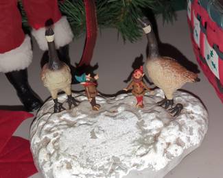 Christmas Geese and Elves Figurine second image