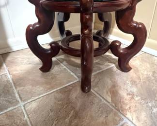 Oriental Carved Wooden Fish Bowl Stand