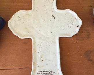 Lindy Neuhaus Pottery HandPainted Floral Cross second image