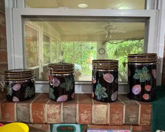 Certified International Fig Leaf Ceramic Canister Set