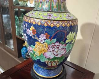 Vintage Chinese Cloisonn Vase with Floral Motifs